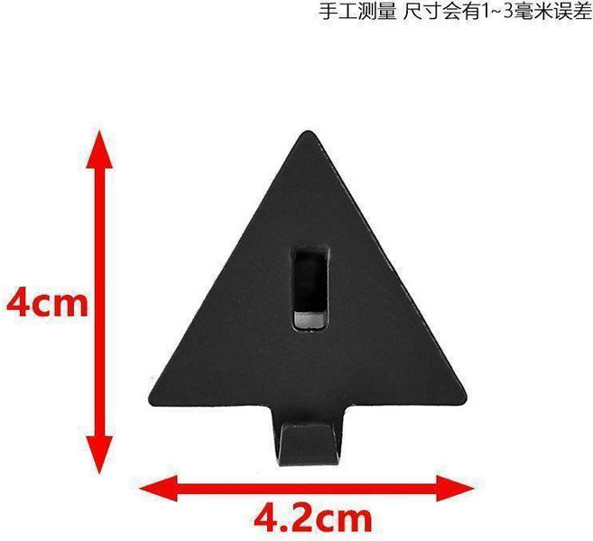 洞洞板掛鉤配件 多色烤漆 6mm通用掛勾 收納整理, 1個, 純黑色三角形,6個套裝, 純黑色, 三角形