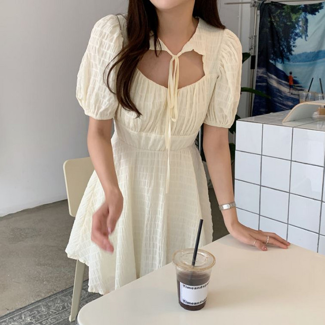 잇츠스타일 앞트임 볼레로 미니원피스 (2color)