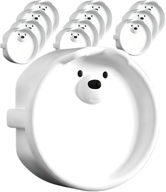 원더파파 귀여운 곰돌이 콘센트 안전마개, 화이트, 12개