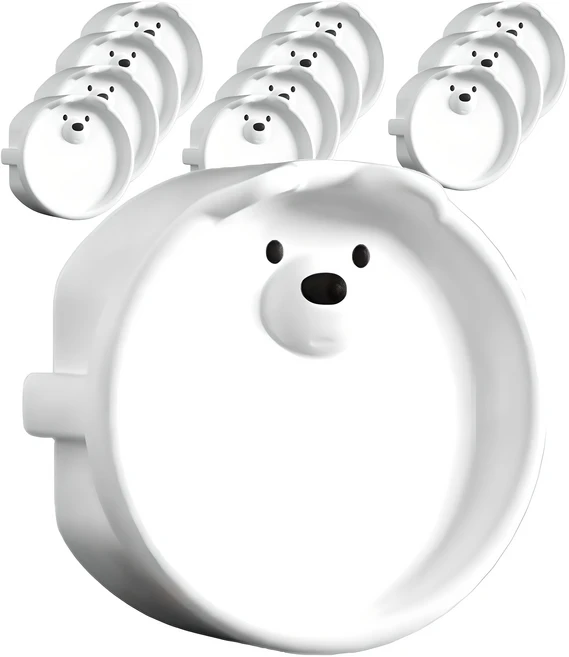 원더파파 귀여운 곰돌이 콘센트 안전마개, 화이트, 12개 - 쿠팡