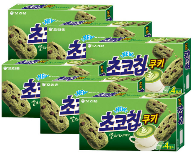 오리온 초코칩쿠키 말차라떼맛 256g x 6개