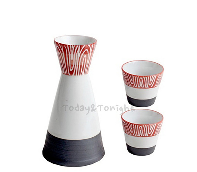 ATT 도자기 삼각 독구리+소주잔(2개) 사케병 도꾸리 이자카야 일본 술병 술잔 사케잔 GS40533Y7872, [AT]VIP367, 1개