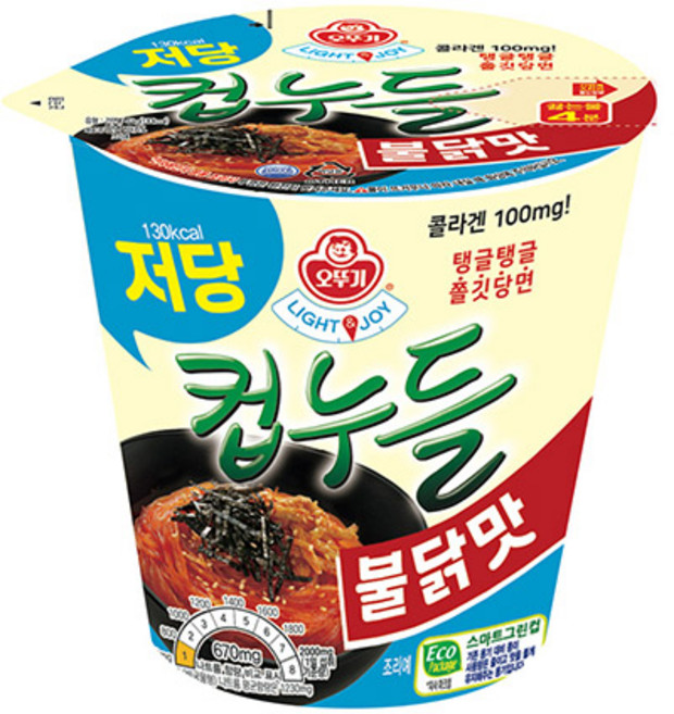 오뚜기 LIGHT&JOY 저당컵누들 불닭맛 컵 42g 15개