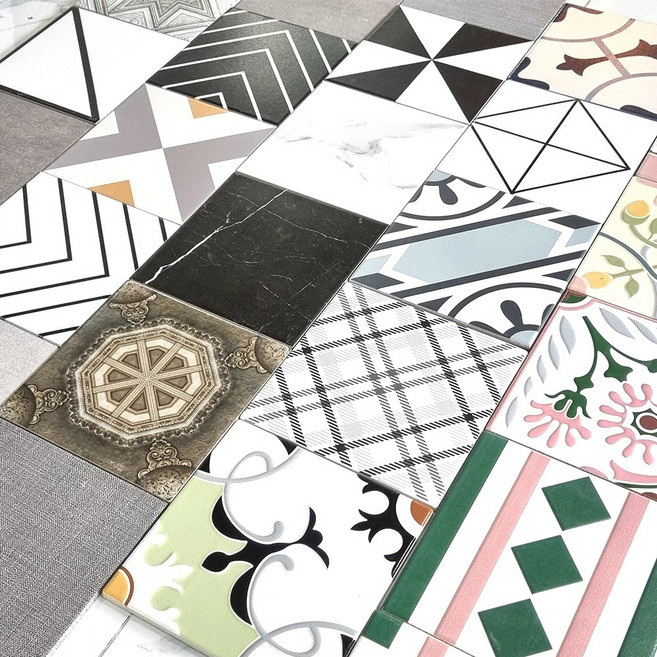 북유럽자기질패턴 핑그린 타일 200mmX200mm, 2X2091, 25개