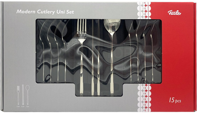 휘슬러 모던 커틀러리 세트 15P 숫가락 젓가락 포크, 15개, 숟가락+젓가락+포크, 실버