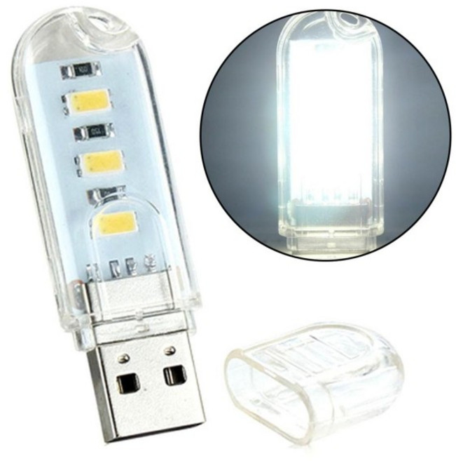 USB LED 책 조명 전구 5V 입력 흰색 5000K 따뜻한 야간, Cool White