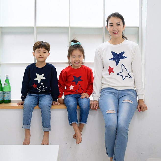 6위 - 베베왕국 별빛 맨투맨 가족티 패밀리룩 가족 커플티 아동 유아 초등 학교 단체티 단체복 반티 어린이집 유치원 