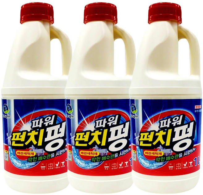 하루그린 배수구세척제 펀치펑, 3개, 1L