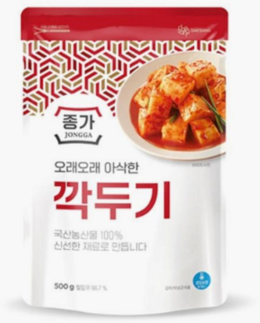종가 혼밥 자취생 업소용 김치 깍두기 특허 유산균 아삭한 식감 500g, 1개