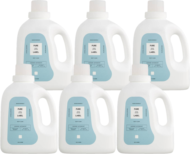 퓨어라벨 세탁세제 프레쉬코튼, 6개, 2.5L