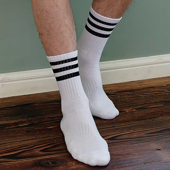 에이블탑 남성용 스포츠양말 이중쿠션 장목 국산 양말 2켤레 n559, 1세트, 화이트2켤레