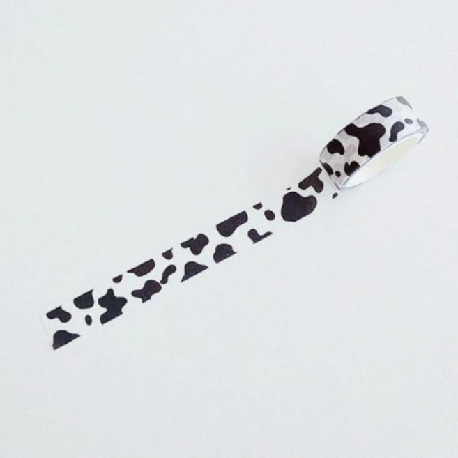 마스킹 테이프 무늬 꾸미기 다이어리 스크랩북 색종이 데코 끈끈, 1개, 젖소 056610DC