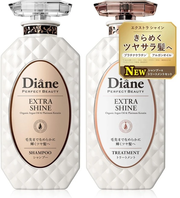 Diane 다이앤 샴푸 & 트리트먼트 세트 엑스트라 샤인 450ml 2개 - 쿠팡