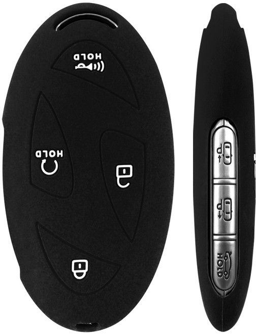 더조은셀러 디올뉴 싼타페 mx5 그랜저 GN7 코나 SX2 아이오닉6 호환 키홀더 키케이스 스마트키 실리콘 케이스 7버튼 Key-51, 블랙