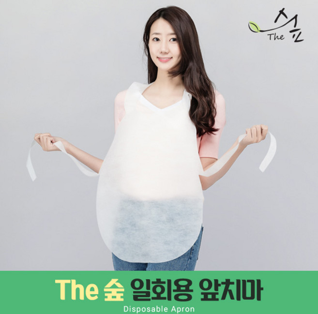 더숲 일회용 앞치마 (100매 500매 1000매), 허리끈, 100개