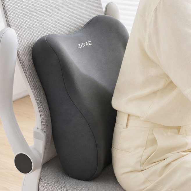 러빅 사무실 허리쿠션 의자 등받이쿠션 차량 침대 쇼파 허리받침대, 그레이