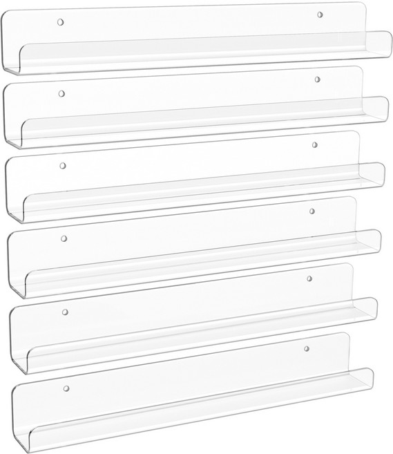upsimples 다용도 투명 아크릴 선반 다용도 벽선반 진열대, 1단, 투명 6개