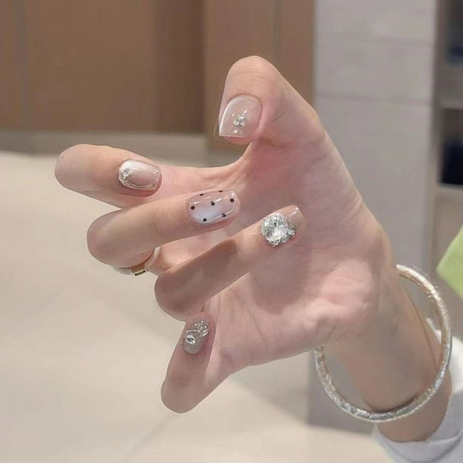 FAINAL SENSE 글리터 스파클 네일팁 착용형 인조네일 고급스러운 착용형 인조네일, 1개, SG984-S