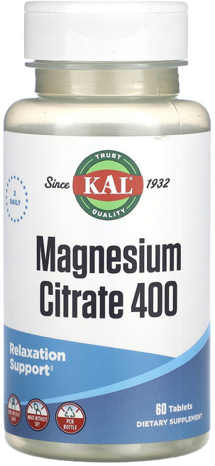 KAL 마그네슘시트레이트 400 60정, 1개