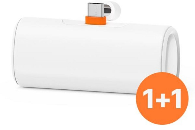 (모아리) PD 20W 미니 도킹 무선 고속충전 보조배터리 (MO-PL5PD20W) (1+1), 화이트, MO-PL5PD20W8P