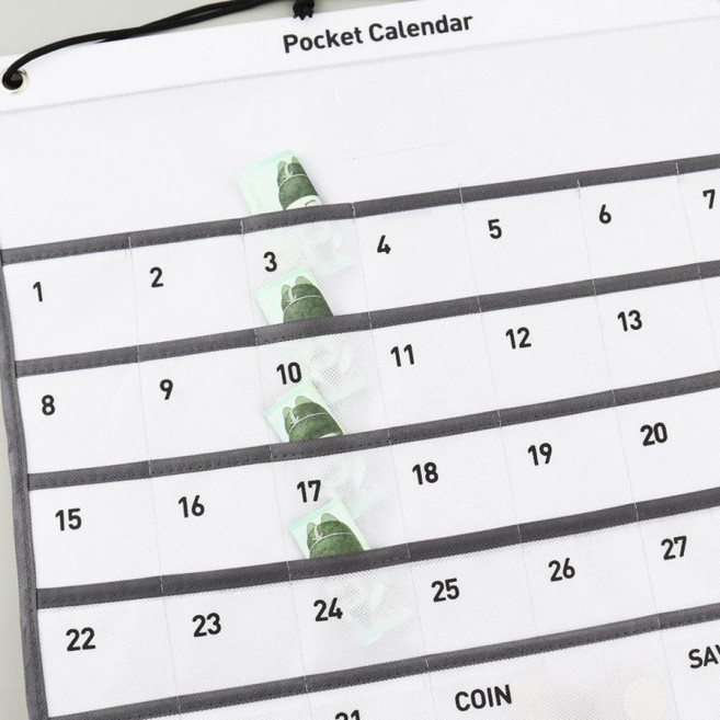 월간형 주간형 생활비 용돈 달력, 그레이_소형, 주간형