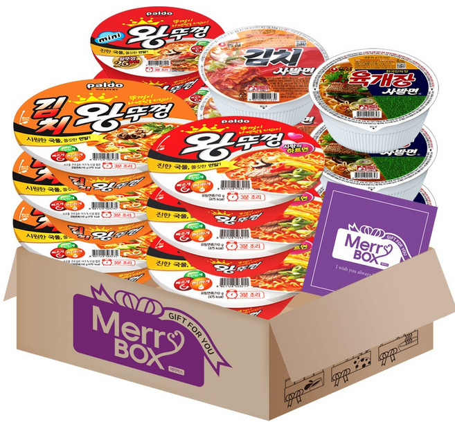 김치왕뚜껑3 + 왕뚜껑3 + 육개장사발면3 + 김치사발면3 + 미니왕뚜껑3, 1개