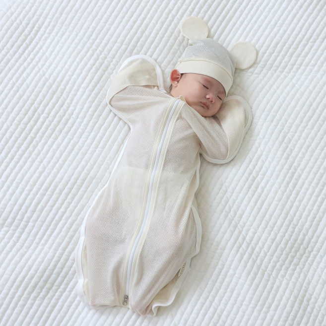 메르베 신생아 체온유지 속싸개 모로반사방지 사계절 롱달잠 스와들수트 바디슈트 블랭킷