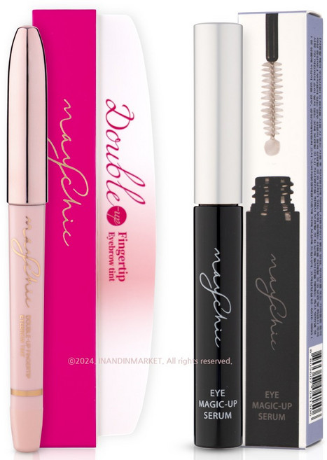 메이시크 더블업 핑거팁 아이브로우 틴트 다크브라운+아이 매직업 세럼, 1개