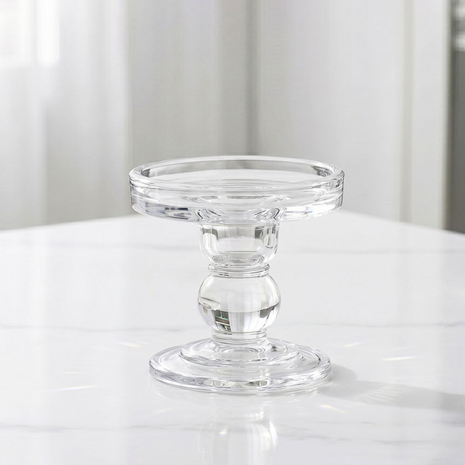 유리 향초 캔들 촛대 홀더 투명, 1개, 투명 S