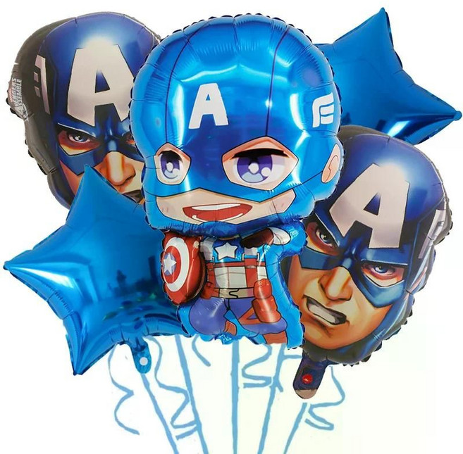 만화 어벤져스 테마 다리미 맨 캡틴 아메리카 스파이더 헐크 풍선 세트 생일 파티 장식 용품 에어 글로보, CHINA, as the picture, as the picture5
