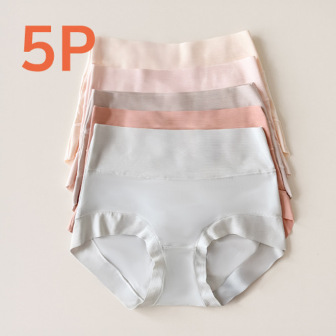 메가잇템 세상 진짜 편한 여성 하이웨스트 노라인 면 팬티 5P