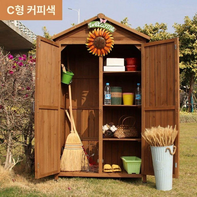 농기구 보관함 야외 수납장 농막 창고 캐비닛 테라스, 야외용, C 990x580x1700mm