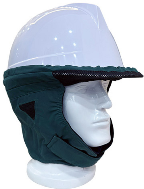 안전모용 방한대(콜드스탑) 검정 녹색 / 안전모 일체형 / 방풍 방수 귀마개 혹한기, 안전모용방한대(콜드스탑) 검정, 1개