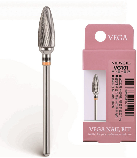 VG101 베가 트리플스톰 네일비트 콘비트 NEM Co-Cr 합금소재, 1개, 텅스텐 카바이드