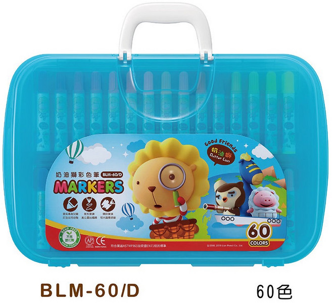 奶油獅 探索繽紛彩色筆 BLM-48/D 48色, 1個, 60色彩色筆 BLM-60/D, 60 colors