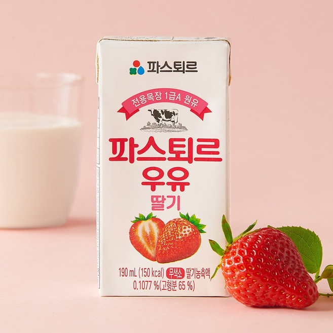190ml (24팩) 딸기우유 파스퇴르