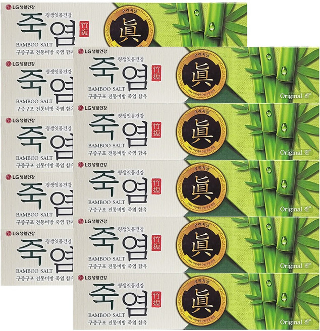 LG생활건강 죽염 오리지널 진 치약 160g 10개입, 10개