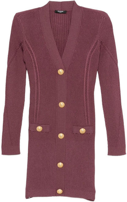 발망 V넥 니트 미니 드레스