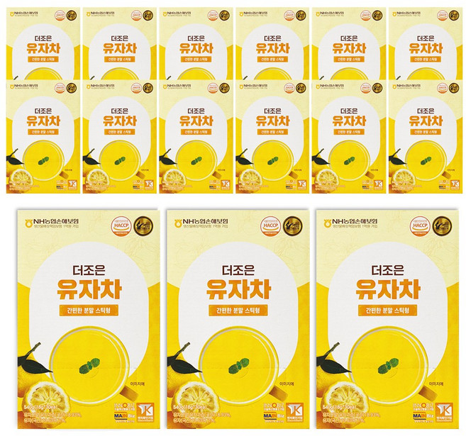 더조은 유자차 스틱 분말형, 15개, 30개입, 540g
