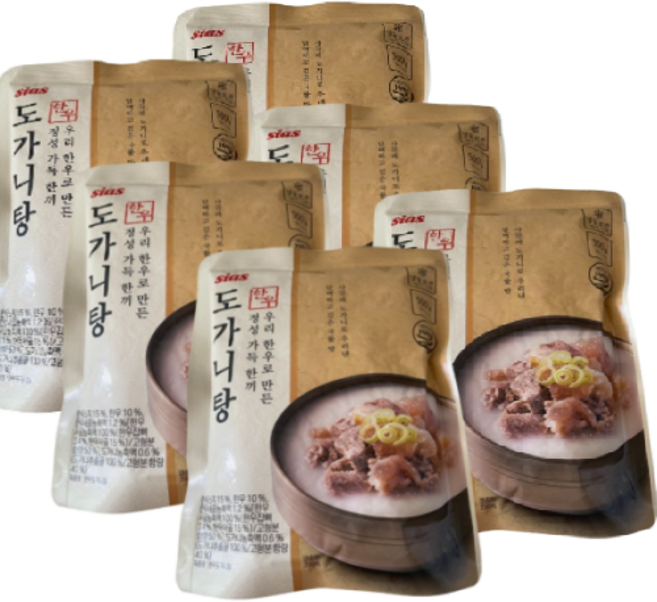 시아스 한우 도가니탕, 6개, 500g