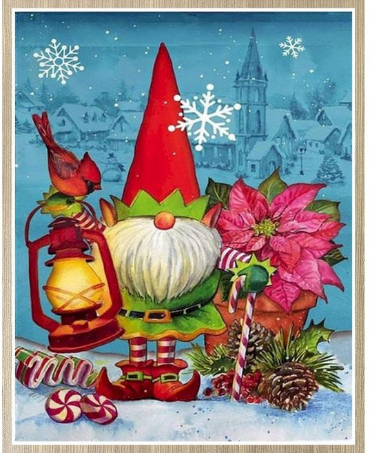 CHENISTORY DIY 숫자 산타 클로스 키트 홈 데코 그림 크리스마스 선물 캔버스에 수동 그린 아트, 1개, 9944092