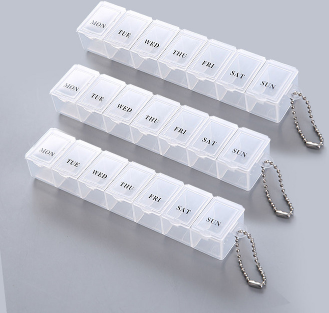 아루아 일주일 약통 (7칸) 3개 세트 휴대용 요일 약통, 1세트