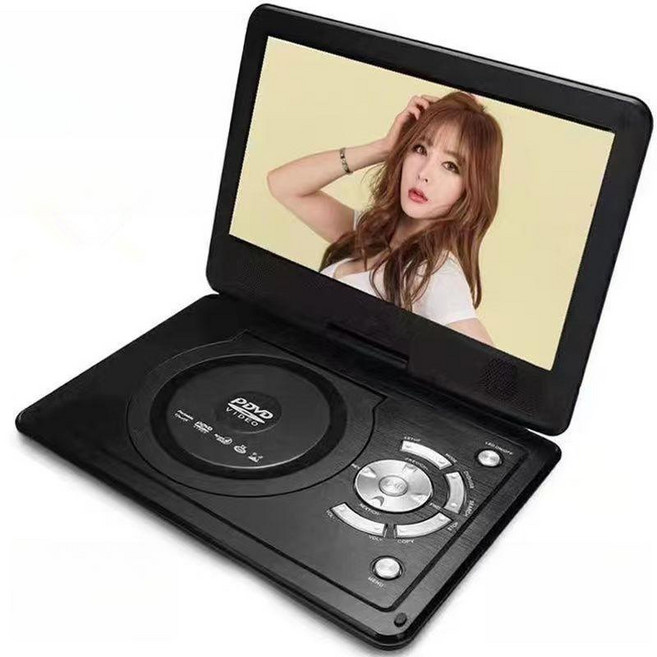 dvd 플레이어 휴대용 어린이 영어 학습 플레이어, 15인치 블랙