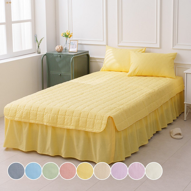 레이궁 엠버 깔끔 심플한 누빔 날개형 침대 매트리스 커버