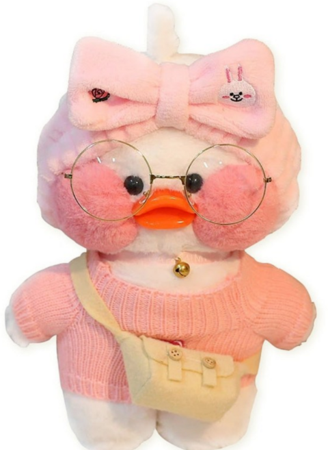 볼빨간 볼빵빵 오리 인형 30cm 부드럽고 폭신한 피규어, 1개, 화이트