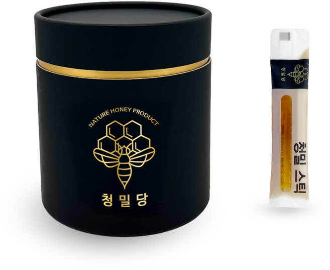 청밀당 꿀 스틱 간편 원통 세트 베트남 자연 벌꿀 100% 리치꿀, 10g, 60개