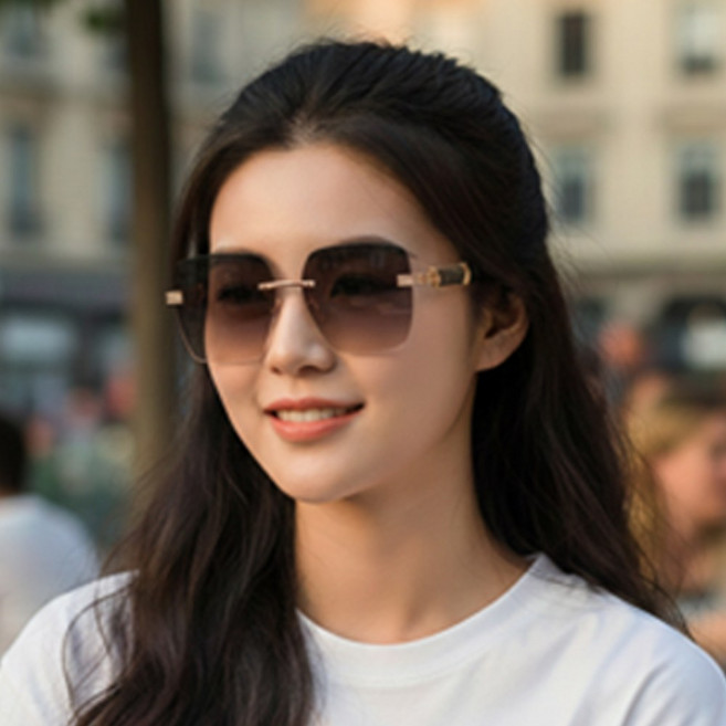 해아다 림리스 그라데이션 미니멀 스퀘어 여성 선글라스 자외선차단 99%