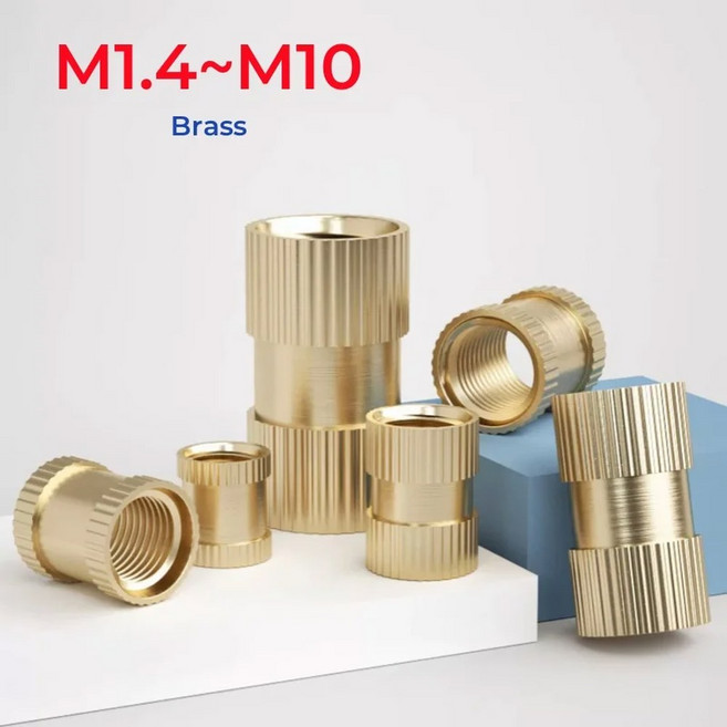 황동 사출 성형 널링 임베디드 너트서트 핫멜트 인서트 너트 3D 프린터 M1.4 M1.6 M2 M2.5 M3 M4 M5 M6 M8, 67 M8x10x8mm-3pcs