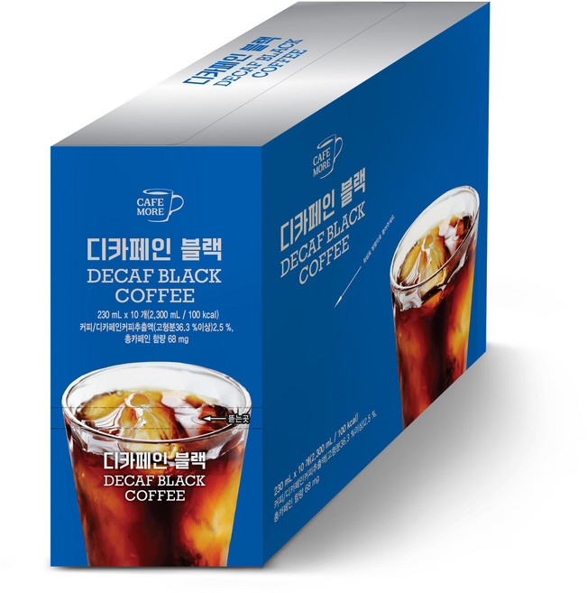 [카페모어] 디카페인 블랙 (230ml 50팩입) 몸에도 좋은 건강한 커피, 230ml, 50개
