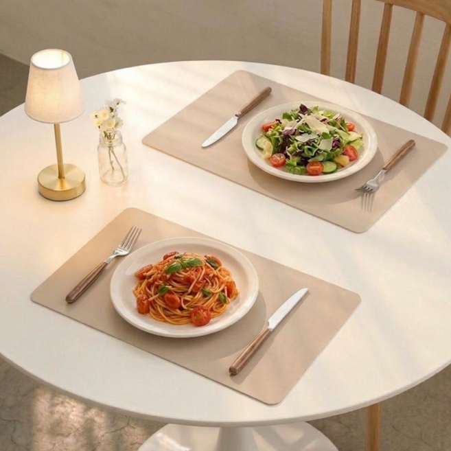 박스루트 세척 편한 논슬립 식탁 실리콘 매트 패드, 2개, 30x40, 아이보리